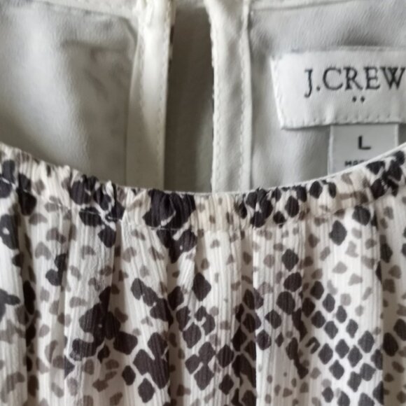 'J.CREW ' L/S Snakeskin design Fully Lined Size L Dress EUC - Picture 3 of 9